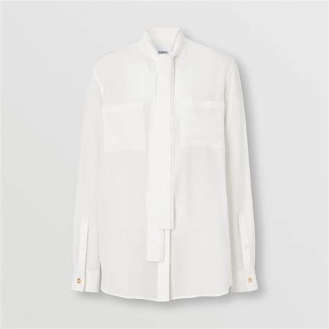 burberry seidenblusen mit burberry muster weiß|Burberry clothing website.